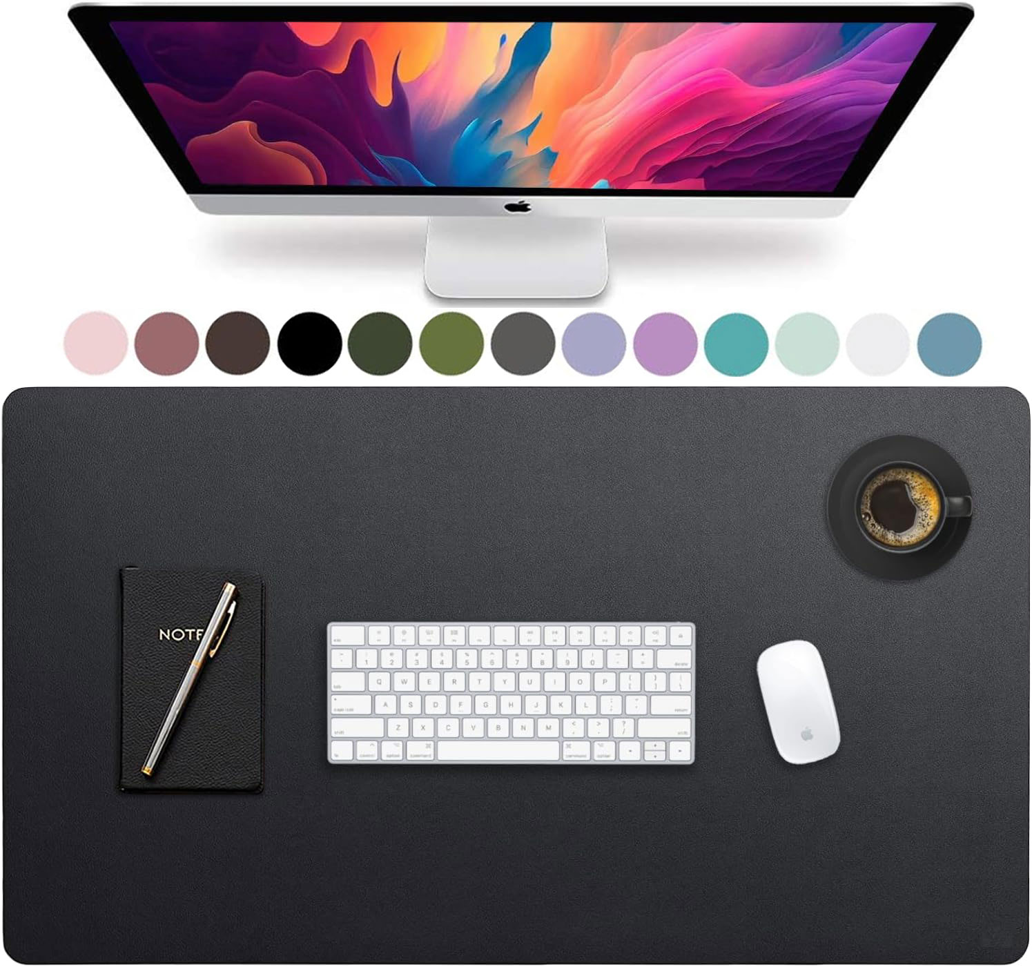 Gaming Keyboard And Mouse Pad - Tapete de Mesa Grande em Couro,