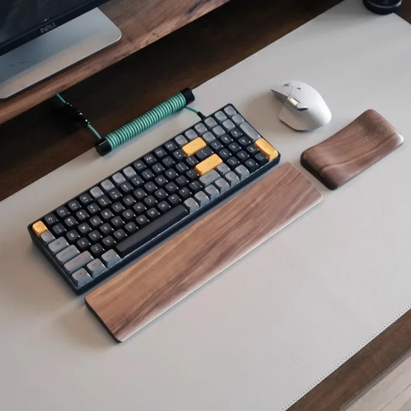 Wrist Rest Wood - Walnut Wood Wrist Palm para teclado