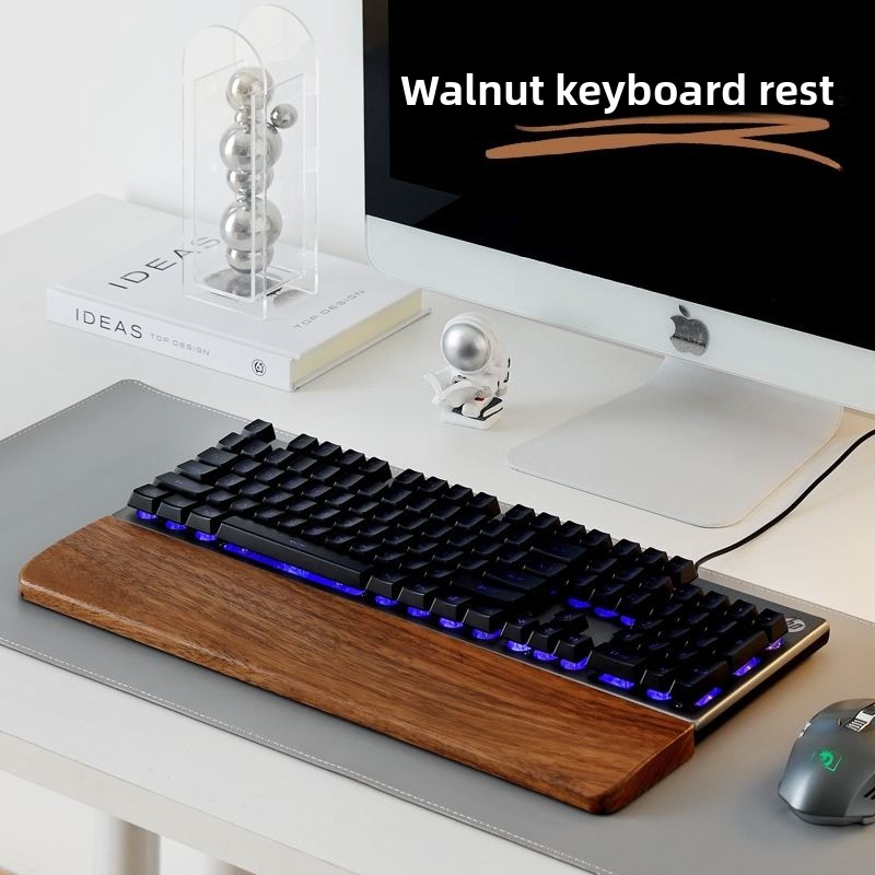 Wrist Rest Wood - Teclado de madeira maciça descanso de