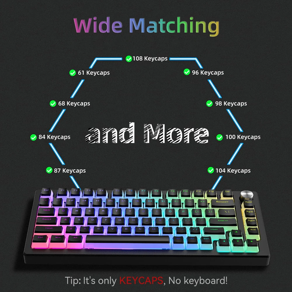 Novo pudim pbt keycaps 129 tec - Gaming Keyboard Budget avaliação e preço