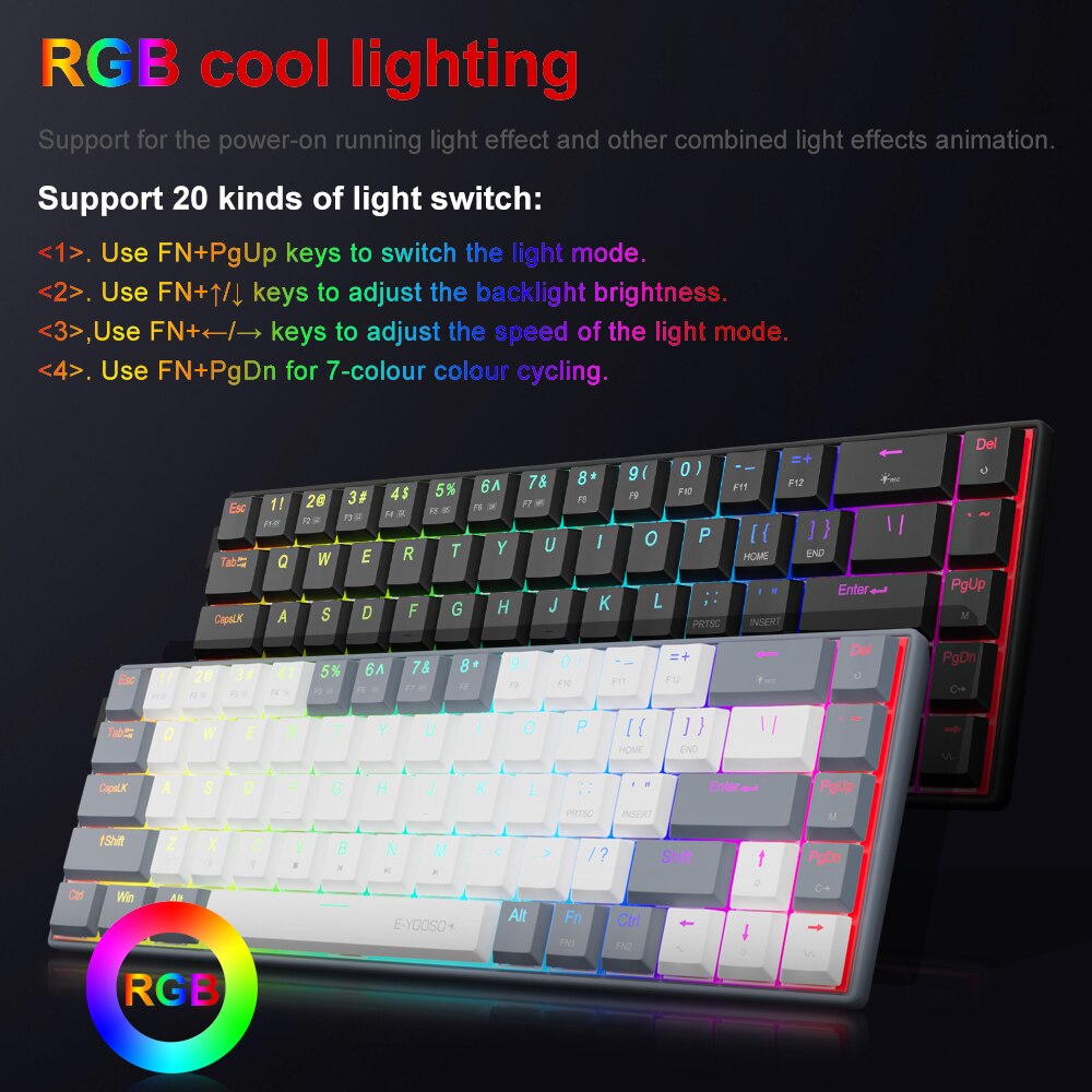 E-YOOSO a68 rgb mini fino usb  - Gaming Keyboard Budget avaliação e preço