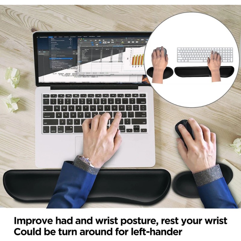Conjunto de Apoio de Pulso Erg - Gaming Keyboard Mouse Set avaliação e preço