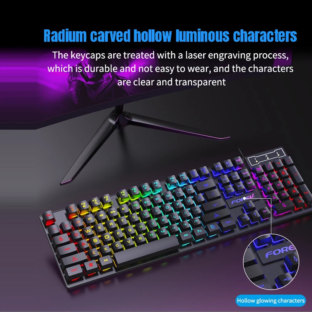 Teclado Mecânico com 104 Tecla - Gaming Keyboard Budget avaliação e preço