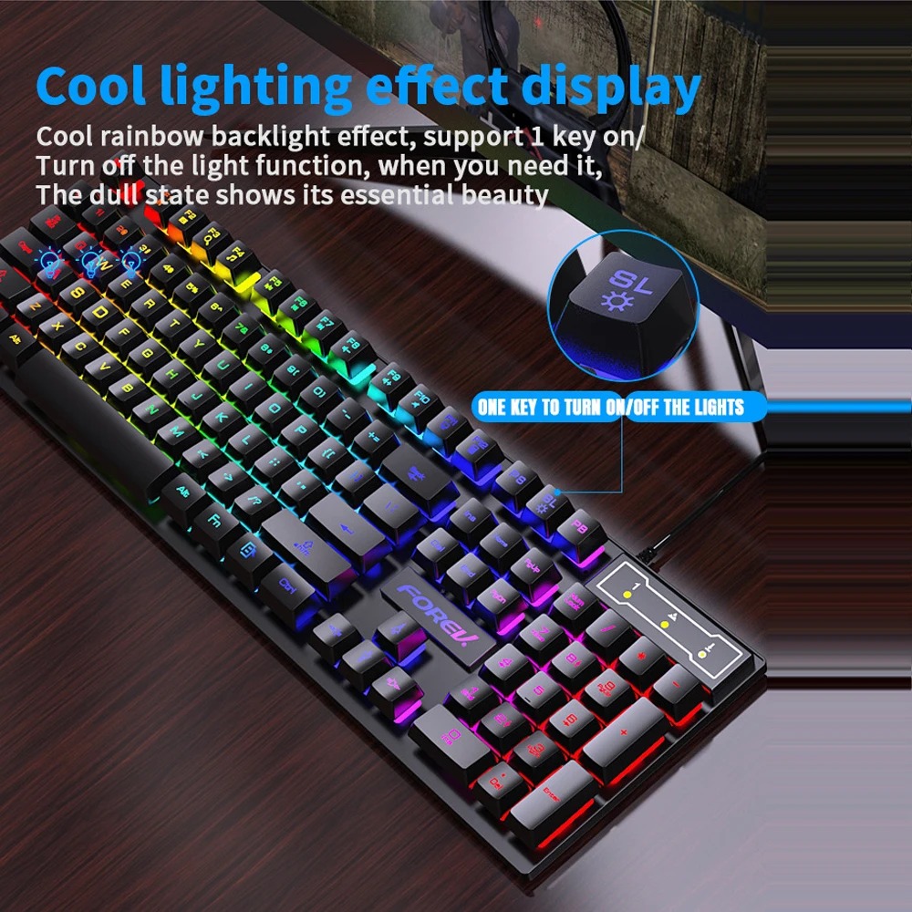 Teclado Mecânico com 104 Tecla - Gaming Keyboard Budget avaliação e preço
