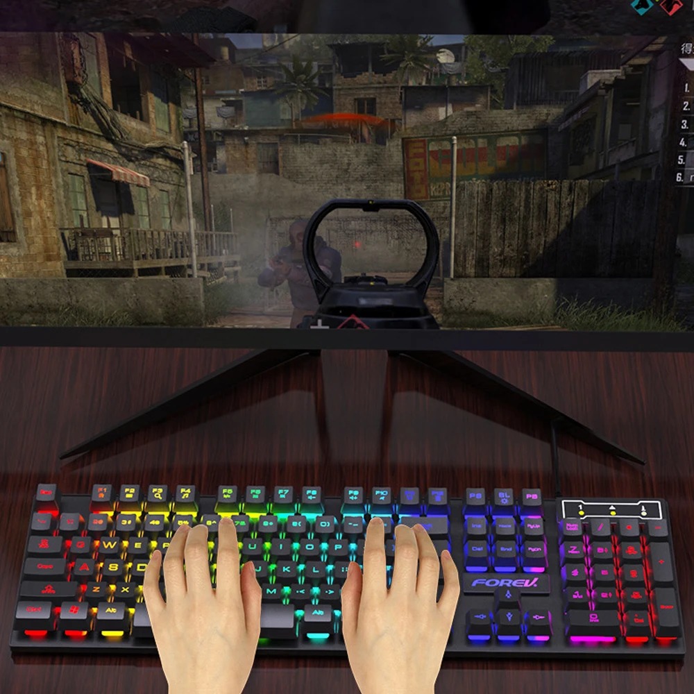Teclado Mecânico com 104 Tecla - Gaming Keyboard Budget avaliação e preço