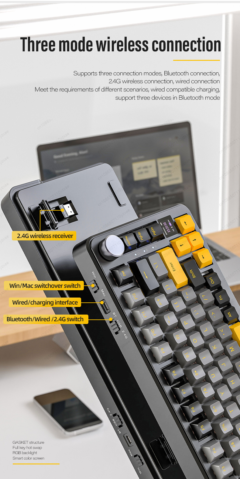 Novo Teclado Mecânico AL66 202 - Gaming Keyboard Affordable avaliação e preço