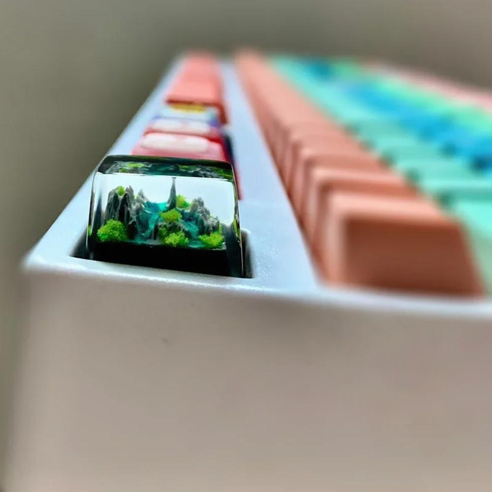 Montanha e mar keycaps resina  - Gaming Keyboard Affordable avaliação e preço